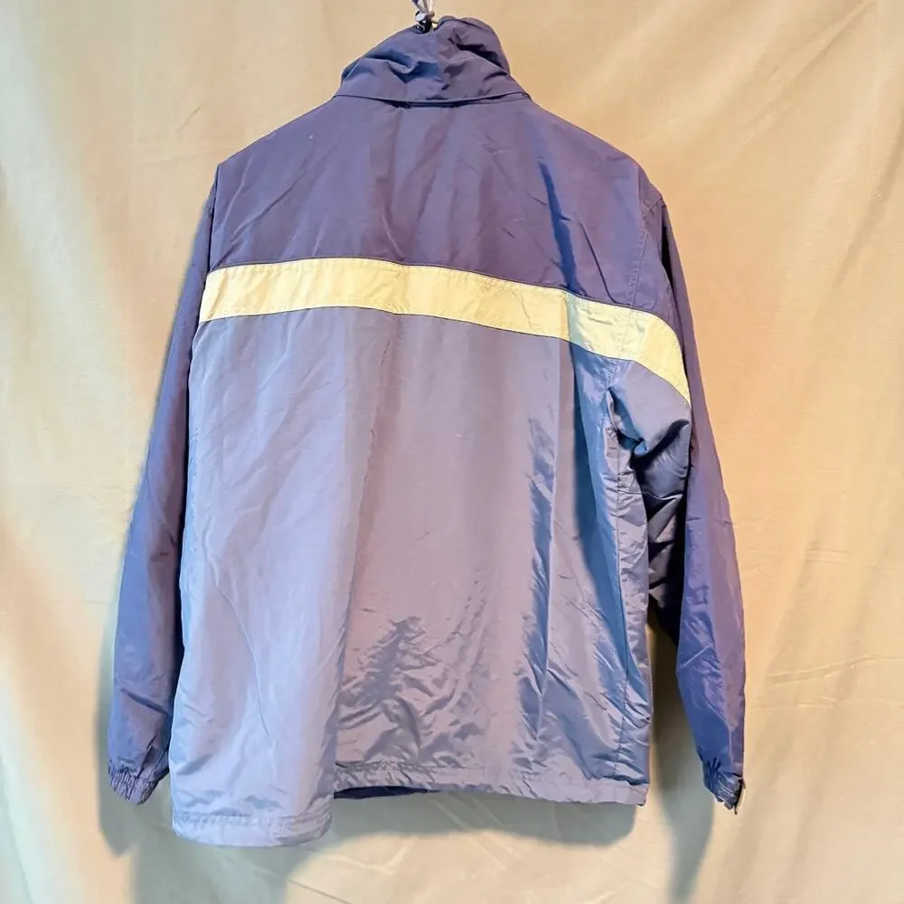 L.L.Bean Men’s Medium Nylon Winter Jacket Blue Colorblock Full Zip Hooded